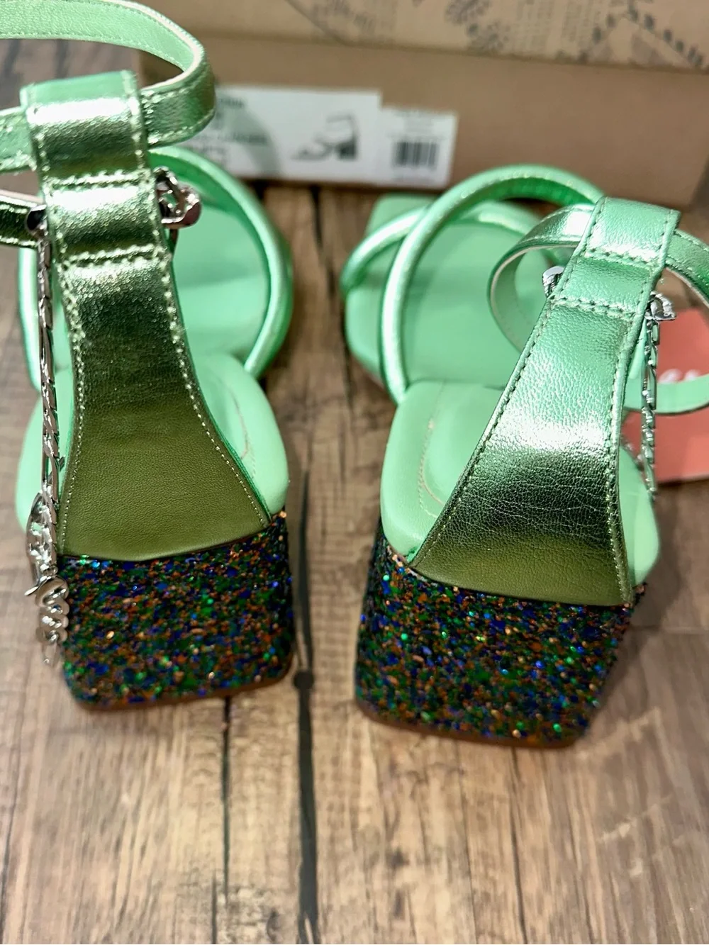 FREE PEOPLE Leather Parker Chain Heeled Sandals